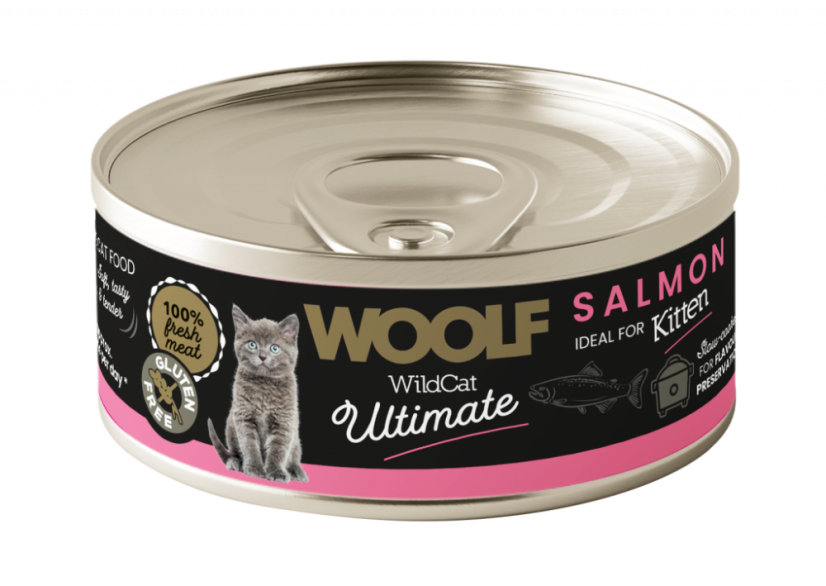 WOOLF WILDCAT ULTIMATE CANNED CATFOOD - kitten salmon pate