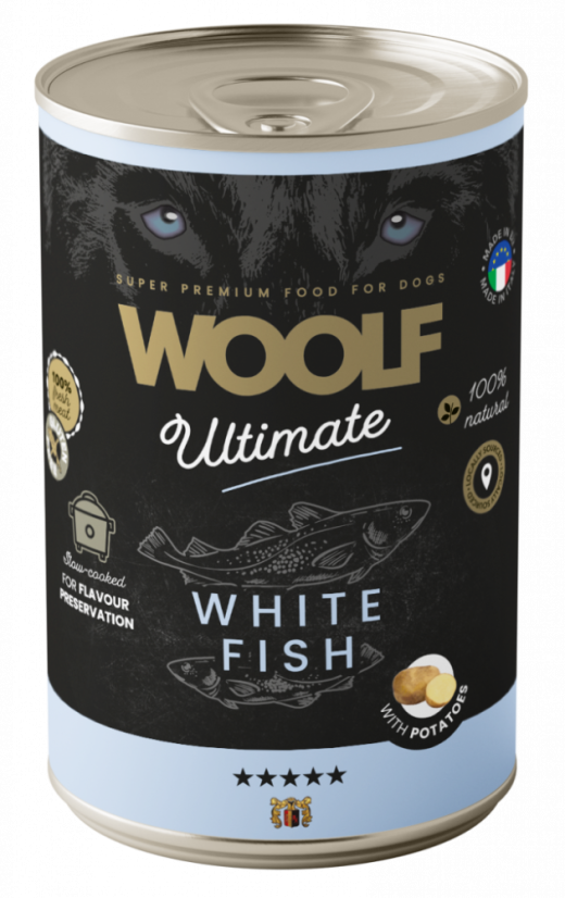 WOOLF ULTIMATE CANNED DOGFOOD - White Fish with Potatoe