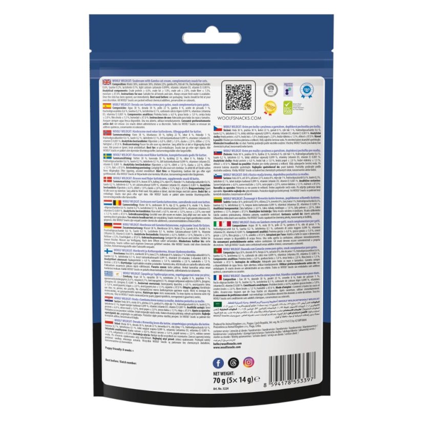 WOOLF WildCat Luxury Cat Cream - Seabream with Gamba