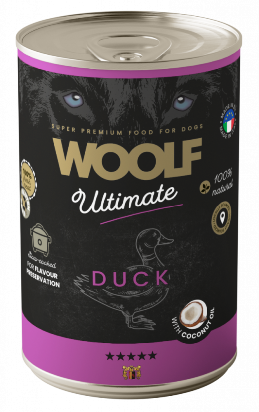 WOOLF ULTIMATE CANNED DOGFOOD - Duck with Coconut oil