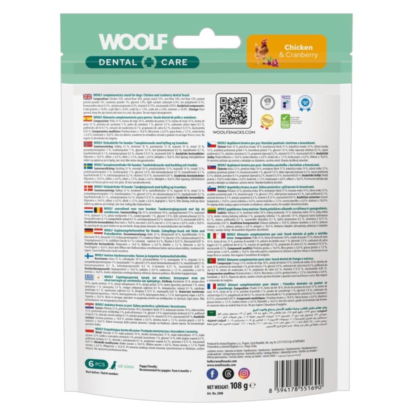 Woolf Dental Bars: Chicken & Cranberry
