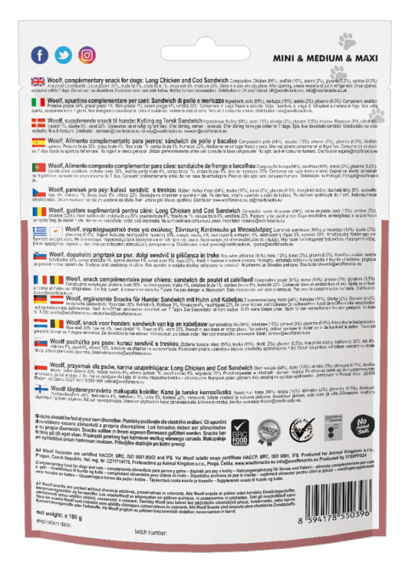 LONG CHICKEN AND COD SANDWICH