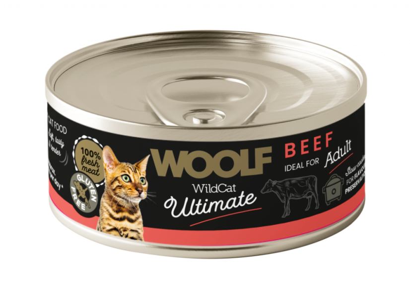 WOOLF WILDCAT ULTIMATE CANNED CATFOOD - beef pate