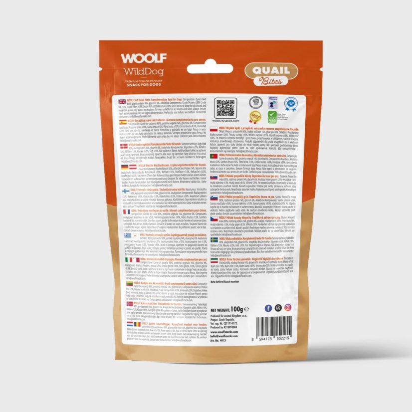 WOOLF WildDog Soft Quail Bites