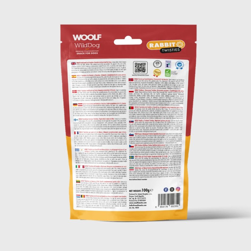 WOOLF WildDog Rabbit & Cod Twisties